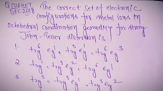 CSIR NET DECEMBER 2018  Solutions  John teller distortion [upl. by Dan]