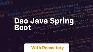 dao java spring boot [upl. by Groos]