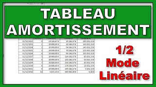 Tuto  tableau damortissement 12  linéaire [upl. by Quinn]