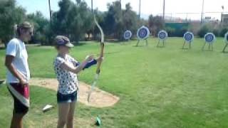 TheCheesyPrincess tries archery  Sensatori Crete [upl. by Philana]