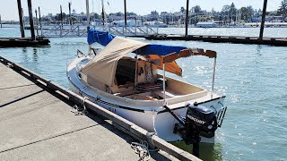 Overnight sail ComPac Sun Cat 17 gaff rigged catboat sailboat pocket cruiser Columbia river [upl. by Lucina629]