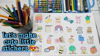 how to make cute stickers Diy sticker for plannersfor kids for journal without printer [upl. by Thorpe]