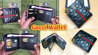 Round zipper Gucci leather wallet for men  Wallet branded original  Money bag price চামড়ার ওয়ালেট [upl. by Fred]