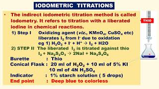 IODIMETRIC  IODOMETRIC TITRATIONS Differences with examples method Procedure [upl. by Eceinahs]