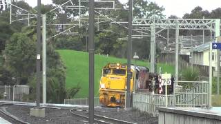 Train Hauling Logs from Northland DFT 7051 on 125 [upl. by Llenyl]