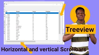 Treeview with Vertical and Horizontal Scrollbars  Python Tkinter GUI [upl. by Essyle]