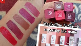 Maybelline Superstay Matte ink Liquid Swatches Artist  Amazoniansavant TransformerAmbitious [upl. by Myrvyn874]