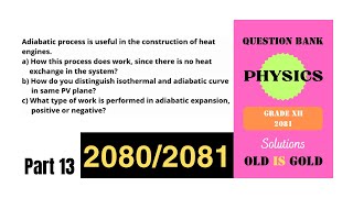 NEB Physics Class 12  Short Answer Questions  Part 13  PV Diagram Adiabatic Process [upl. by Finnegan]