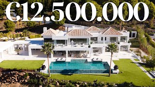 Inside €12500000 Brand New Modern MEGA MANSION Frontline Golf in Marbella  Drumelia Real Estate [upl. by Elehcin]