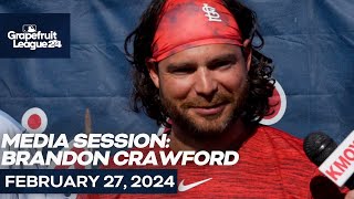 Brandon Crawford Spring Training Media Session  St Louis Cardinals [upl. by Aicelet]