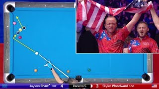 TOP 10 BEST SHOTS Mosconi Cup 2018 9ball Pool [upl. by Onateag640]