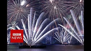 New Year 2018 Hong Kongs celebration BBC News [upl. by Notgnirrab]