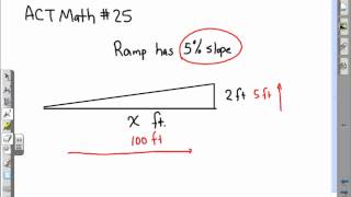 ACT Math Slope ramp problem [upl. by Jone686]