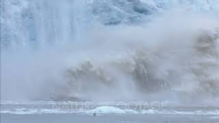 Alaska Glacier Calving Ice Falling Global Warming Climate Change Sea Rise Melting Arctic [upl. by Eednak]