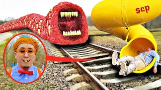 TRAIN SLIDE EATER EAT NIKPIG BLIPPI EVIL [upl. by Cartwell296]