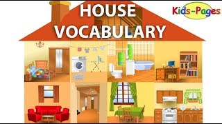 House vocabulary Parts of the House Rooms in the House House Objects and Furniture [upl. by Ahsita]