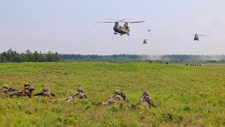 2nd Infantry Brigade Combat Team Airborne 11th Airborne Division jumps into Red Flag  Alaska 222 [upl. by Lleoj]