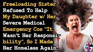 Freeloading Sis Refused To Help My Daughters Medical Emergency As It Wasnt Her Responsibility AITA [upl. by Kciredor]