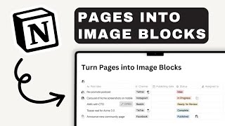 How to Turn Pages into Image Blocks in Notion  Notion For Beginners [upl. by Odrawde]