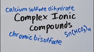 Complex Ionic Compounds [upl. by Zile129]