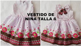 COMO HACER VESTIDOS DE NIÑA TALLA 6 [upl. by Elawalo]