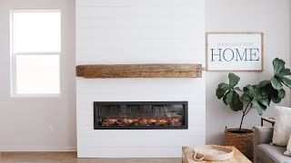 DIY Shiplap Electric Fireplace Build with Mantel  HGG Home Series [upl. by Noxin]