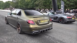 BRABUS MercedesAMG E63 S 4Matic vs Audi R8 V10 Spyder Performance [upl. by Attenor547]