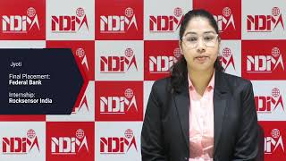 NDIM Placement  Jyoti Placed at Federal Bank  NDIM Top PGDM in Delhi  NDIM Best MBA in Delhi [upl. by Fraya507]