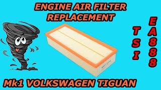 How to Replace the Engine Air Filter  Mk1 Volkswagen Tiguan 20092018 TSI 20T CCTA EA888 Gen 2 [upl. by Nawyt]