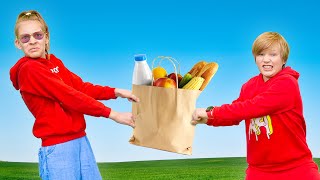 Amelia Avelina and Akim do Grocery Shopping for Dad [upl. by Coit]