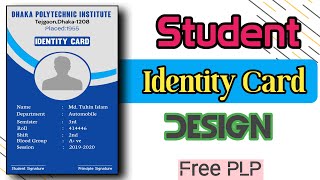 How To Make Student Id Card Design In Mobile [upl. by Assirram408]