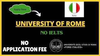 Application Process for The University of Rome “Foro Italico” in Italy  Fully Funded Scholarship [upl. by Autum]