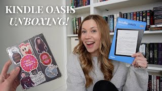 I got a Kindle Oasis 📖 ✨ unboxing setup decorating my Kindle amp first impressions [upl. by Ferreby]