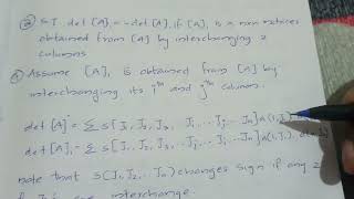 detA1detA if A1 is a n×n matrices obtained from A by interchanging 2 columns [upl. by Saravat520]