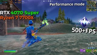 RTX 4070 Super  Ryzen 7 7700X Fortnite Chapter 5 Season 1  Solos  performance mode  Low Meshes [upl. by Eilis]