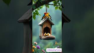 🐣🐣Brave Boot Birdhouse Braver Birds Keeping Chicks Safe in the Storm birds rain cute ai aiart [upl. by Ahseyd610]