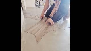 Making g a Herringbone scribing template how to install Herringbone diy floor herringbone howto [upl. by Annaeed]