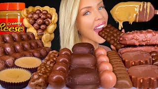 ASMR CHOCOLATE DESSERT MUKBANG Klondike Salted Caramel Ice Cream Milk Duds Candy Aero Chocolate 먹방 [upl. by Hugues24]