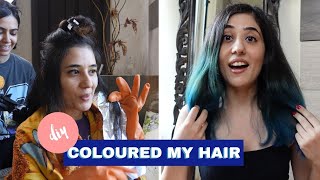 BLUE HAIR at home DIY hair transformation  Hair Colour gone wrong Tanya Khanijow [upl. by Hanafee294]