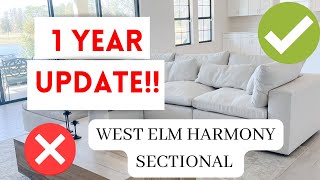 ONE YEAR UPDATE West elm harmony sectional  would I buy it again [upl. by Nelyahs]