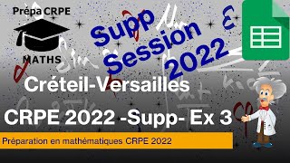 Sujet de maths corrigé du CRPE 2022supplémentaireCréteilVersailles  exercice 3 [upl. by Oballa595]