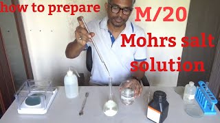 how to prepare M20 Standard solution of Mohrs salt titration [upl. by Linders619]