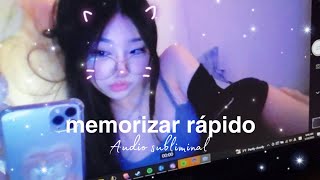 ೃ ꒰ audio subliminal para memorizar rápido ver3 ꒱ ⟳︎ˎˊ˗ el más efectivo [upl. by Sheeree]