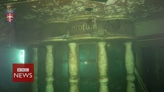 Costa Concordia underwater footage  BBC News [upl. by Nyvlem]