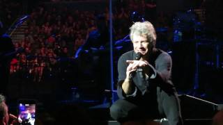 Bon Jovi Live in Tampa Florida Feb 14 2017 kissing a woman in the audience [upl. by Guerra]