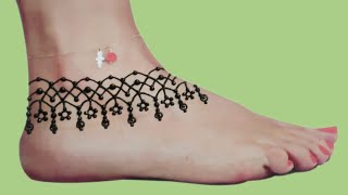 Easy mehndi designs for legs step by step  Pair mehandi design simple [upl. by Ja]