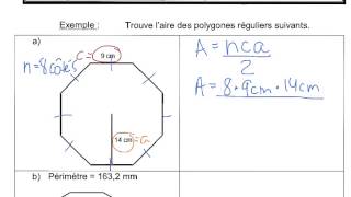 Laire des polygones réguliers [upl. by Irt]