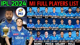 IPL 2024 Mumbai Indians Full Squad  MI Team Final Players List IPL 2024  MI Team 2024 [upl. by Ynnatirb]