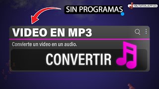 Como Convertir Video a MP3 SIN PROGRAMAS âœ… [upl. by Nrobyalc]