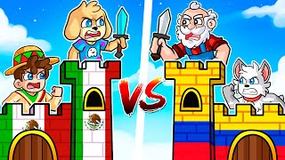 TORRE de MEXICO vs TORRE de COLOMBIA 🏰😂MINECRAFT con SILVIOGAMER PANCRACIO y ALEXY [upl. by Laurel75]